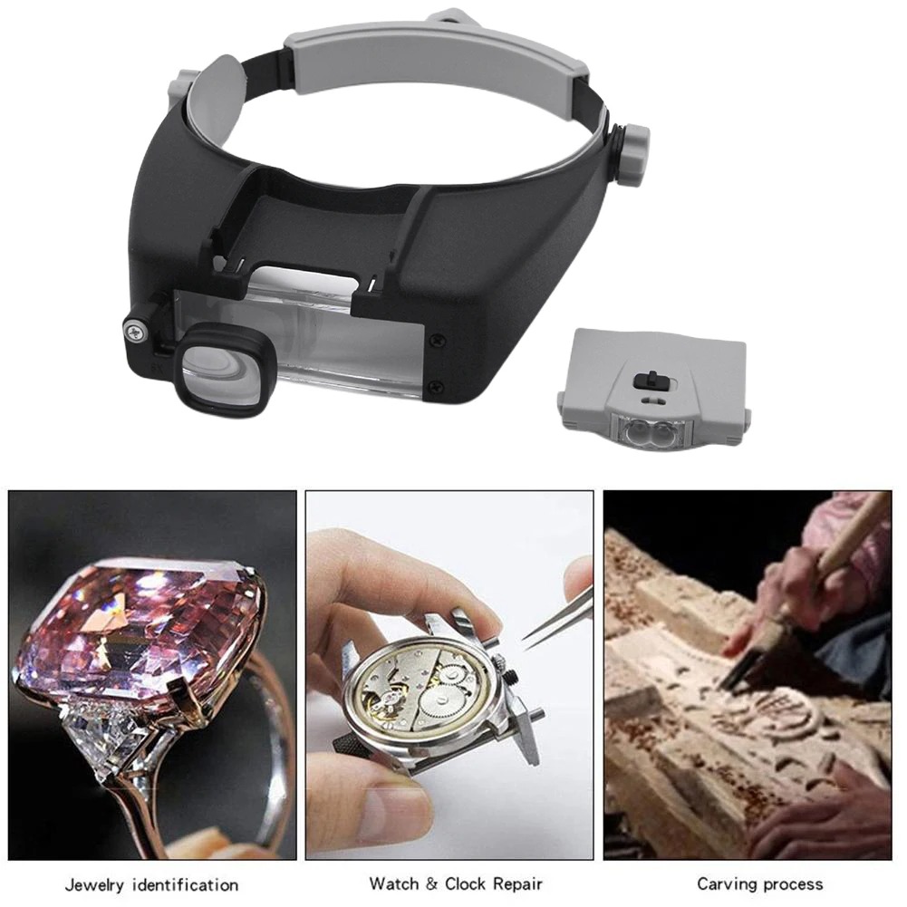 نظارات مكبرة LED تثبت على الرأ - مراجعة Electronics Repair Hobby وسعره