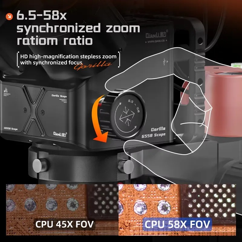 مجهر ثلاثي العدسات Qianli 6558 - مراجعة Electronics Repairing وسعره